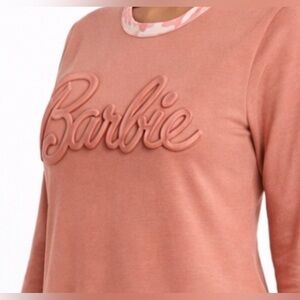 BARBIE X & Ugly Dukling Long Sleeve Top with Camo Trim in Peachy/Pink-Blush NWT